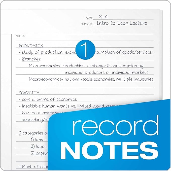 Tops Oxford Focusnotes Legal Pad - Cornell Notepad for Note Taking - 8-1/2" X 11-3/4"- Pack of 3 Notepads For Work - 50 Sheets