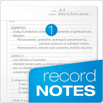Tops Oxford Focusnotes Legal Pad - Cornell Notepad for Note Taking - 8-1/2" X 11-3/4"- Pack of 3 Notepads For Work - 50 Sheets