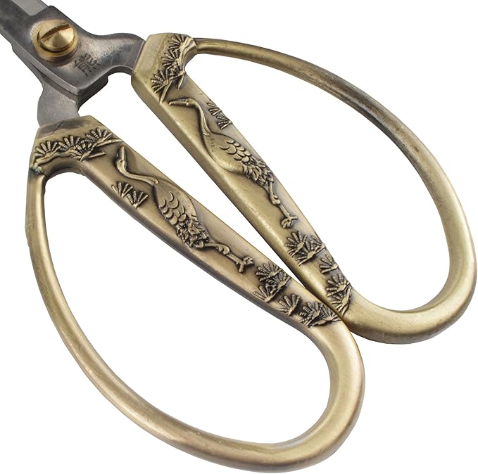 JubileeYarn Crane Motif Small Embroidery Craft Scissors - Bronze - 3 Scissors