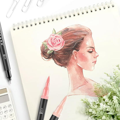 Mogyann Skin Tone Markers, 12 Pack Dual Brush Pens for Art Drawing Sketching