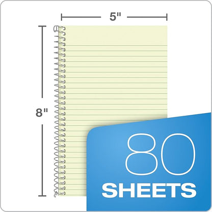 Oxford 1-Subject Kraft Notebook, 5" x 8", Narrow Rule, Kraft Cover, Green Tint Paper, 80 Sheets (25-401R)