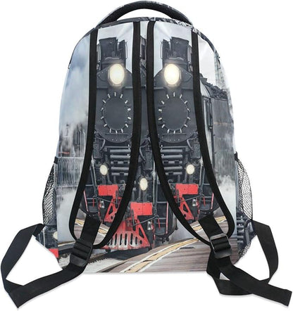 AUUXVA Custom School Backpack for Boys Kids with Name/Text Personalized Bookbag Add Your Name Customized Backpack Train School Bag Laptop Backpack Travel Camping Daypack