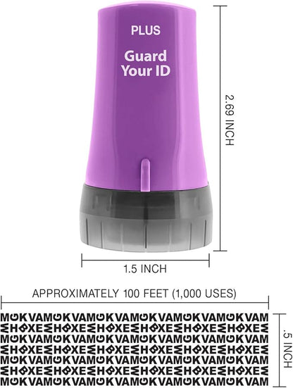 ID Roller 3-Pack - Advanced 2.0 Theft Protection Stamping by Guard Your ID Identity Prevention (Mixed Color: Blue, Pink, Purple)