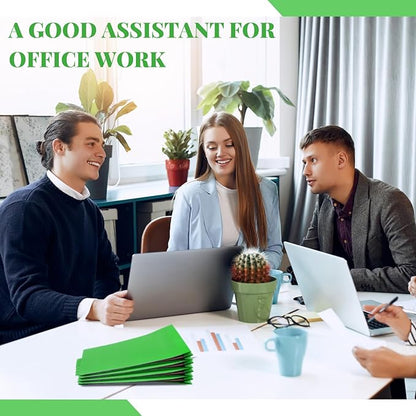 48 Pcs Classification Folders Bulk 2 Dividers File Folder with Fastener 2 Prongs Letter Size Pressboard Filefolders with 3.5 Inch Expansion for Organize Office Medical Document (Green)