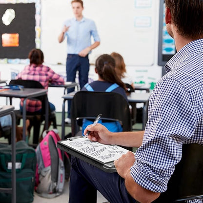 Piasoenc Clipboard with Storage, 8.5 x 11 Organization Box with Pen Holder and A4 Legal Paper Folder, Heavy Duty Plastic, Folio & Side-Opening, Low Profile Clip for Nurses, Teachers, Lawers, Black