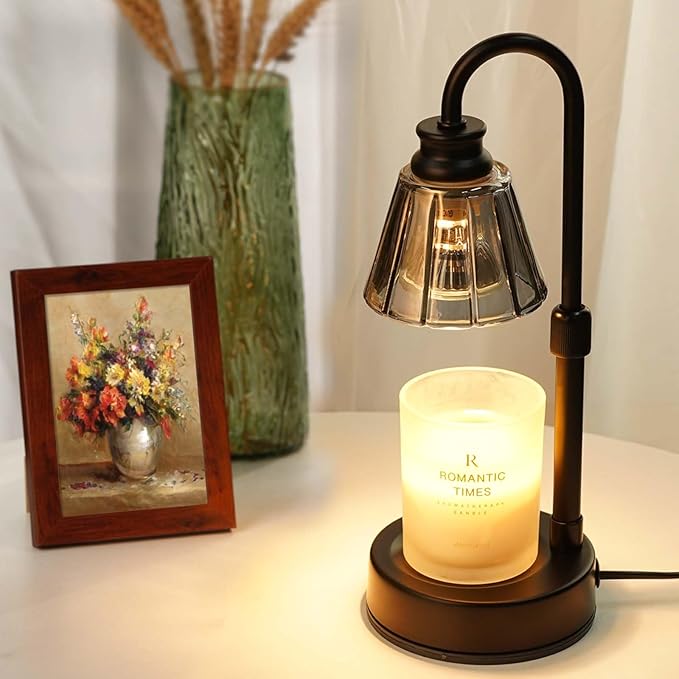 Small Candle Warmer Lamp with Timer, Black Adjustable Candle Lamp Warmer for Jar Candles, Birthday Gifts for Women Mom, Candle Heater House Warming Gift, Cute Lamp Candle Warmer Home Decor for Bedroom