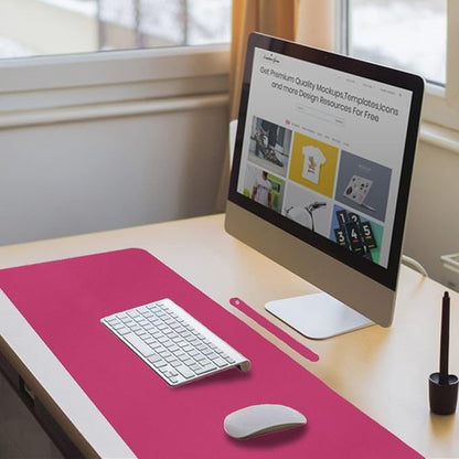 ‎Boutilon Leather Desk Pad 35"x 17" Non-Slip Mouse Pad,Office Desk Mat,Waterprooft PU Leather Desk Blotter,Desk Pad Protector,Desk Writing Pad for Home Office Decor (L-Rose Pink,35"x 17")