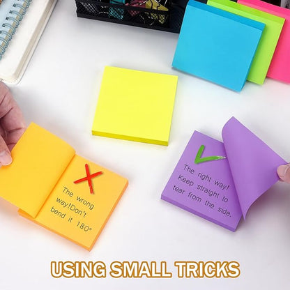 Sticky Notes 3x3 inch Bright Colors Self-Stick Pads 48 Pads/Pack 90 Sheets/Pad Total 4320 Sheets