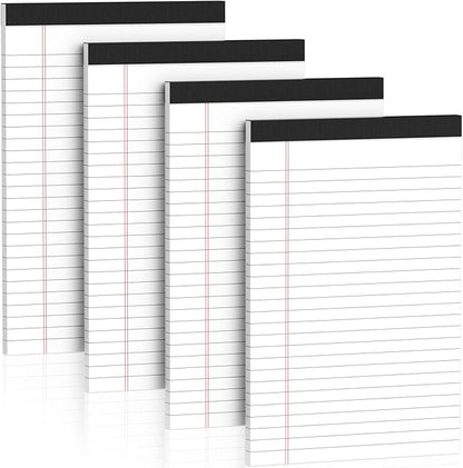 5" x 8" Note Pads 4 Pack of Legal Pads 21lb Notepad College Ruled Legal Pad 30 Sheets Perforated Small Writing Pads Double-Side Printed Pad of Paper for School, College, Office