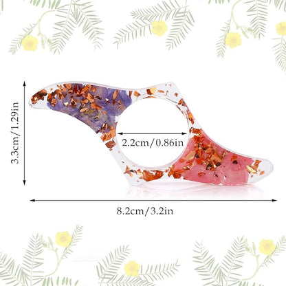 Prasacco 2 Pieces Book Page Holder, Dried Flower Resin Book Holders for Reading Thumb Ring Page Holder Flower Bookmark Reading Accessories for Readers Book Lovers Bookworm Bookmarks (2PCS Style5)