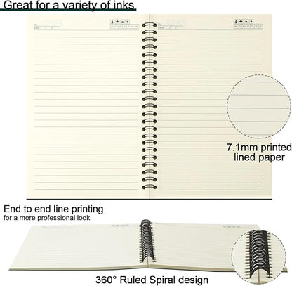 Epakh 22 Packs Spiral Notebook Hard Cover Spiral Journal, Wide Ruled Pages, 50 Sheets 100 Pages, Lined Style(Dark Green,A5)