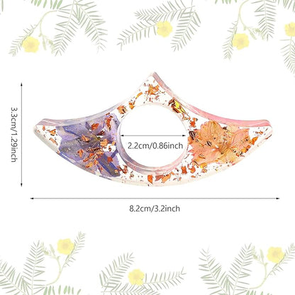 Prasacco 2 Pieces Book Page Holder, Dried Flower Resin Book Holders for Reading Thumb Ring Page Holder Flower Bookmark Reading Accessories for Readers Book Lovers Bookworm Bookmarks (2PCS Style 1)