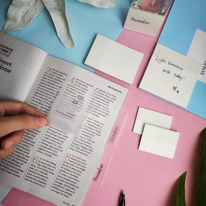 Transparent Sticky Notes 500 Sheets, 2 x 3 in Clear Sticky Notes, See Through Invisible Translucent Sticky Notes Waterproof Self-Stick Note Pads for School, Office (10 Packs)