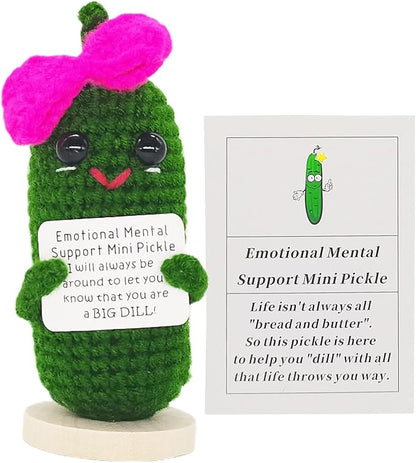 Funny 1 Pcs Crochet Gifts with Positive Affirmations Cards for Inspirational Novelty Good Luck Gifts and Party Decorations (KK-CKD04-RR_Bow)