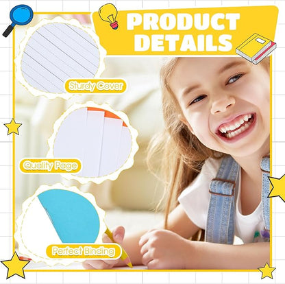 Henoyso 12 Pcs Primary Composition Notebook K-2 9 3/4 x 7 1/2 Inch Primary Journal Blank Writing Book for Kid to Write Draw and Journal 60 Page Notebook Back to School Supplies (Multicolored)