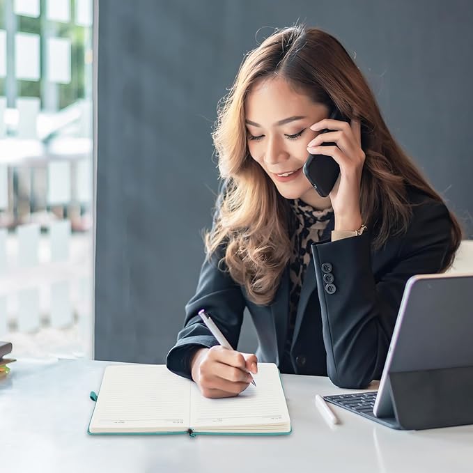 Lined Journal Notebook for Women Men A5 Hardcover Leather Journals College Ruled Notebooks 300 Pages 5.7 x 8.3 Inches Turquoise