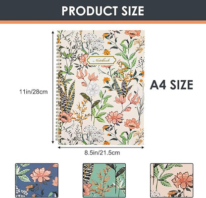 LABUK 3 Pack Spiral Notebook College Ruled Notebook 120 Pages A4 Aesthetic Journaling Notebooks for Work School Office Home, 8.5 x 11 Inches Notebooks for Valentine Gifts