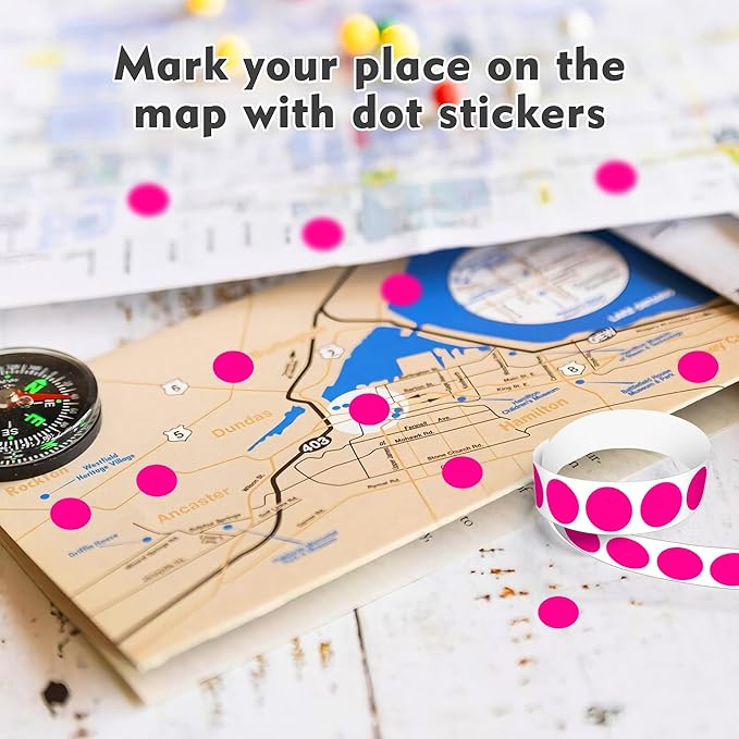 PARLAIM 3/4 Inch Roll Color Coding Labels,10000 per 10 Rolls Round Permanent Adhesive Color Coding Circle Dot Stickers for Office Home (Fluorescent Pink)