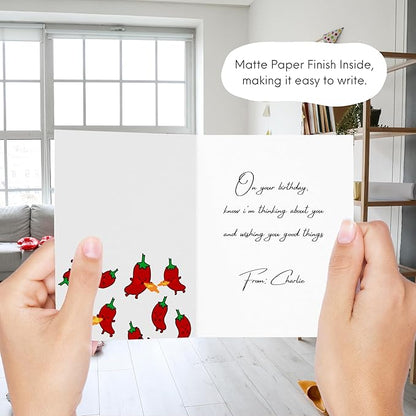 ALY LOU Hot Sauce Anniversary Card, Sriracha Hot Sauce for Her Him/Husband Boyfriend/Girlfriend Wife/Sarcastic Funny Birthday Greeting Card (You're sooo hot!)