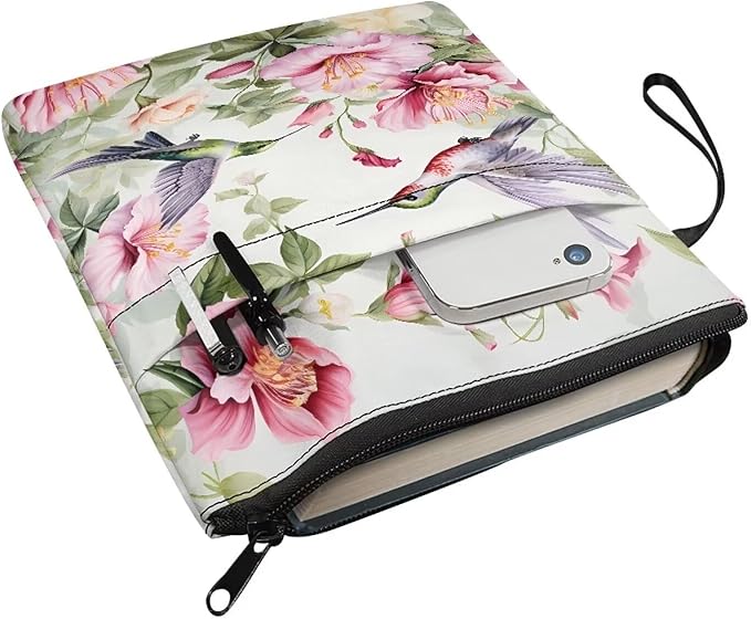 COEQINE Teens Girls Book Covers for Hardcover Middle High School Book Sleeves for Hardcover Paperback Portable Book Pouch with Front Pocket