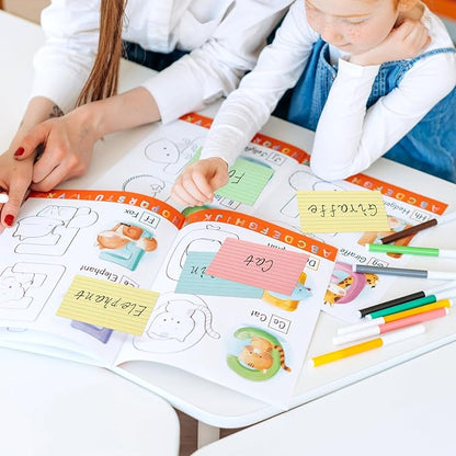 Colored Index Cards 4x6, Goefun Ruled Flashcards 100Pcs, 4 Color Notecards for Studying, Recipes, Memo Cards, Office Supply, DIY, Presentation