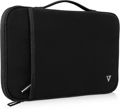 V7 Black Protective Laptop Sleeve Case for 12 Inch MacBook or Chromebook, Shockproof, Spill-Resistant - CSE12HS-BLK-9N, 12.2"""