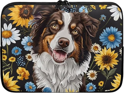 Bernese Mountain Dog Printed Computer Bags for Laptops, Sunflower Daisy Printed 15 Inch Laptop Bag Laptop Briefcase Travel Case for Women Men Teens, Compatible with Most Laptops