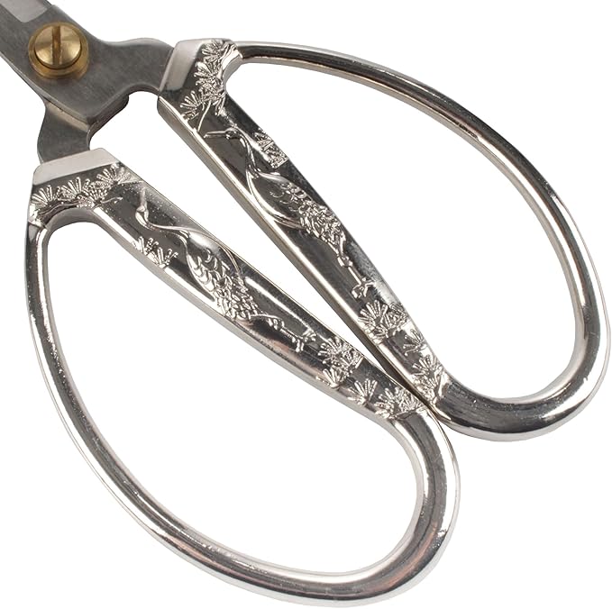 JubileeYarn Crane Motif Small Embroidery Craft Scissors - Brushed Nickel - 10 Scissors