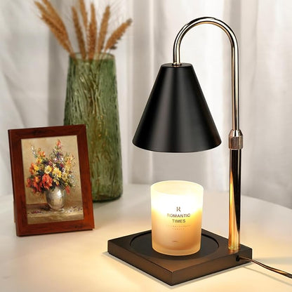 Candle Warmer Lamp with Timer Dimmer, Electric Candle Lamp Warmer for Bedroom Decor, Birthday Gifts for Women Mom, Adjustable Metal Candle Lamp, Mom Gifts, Home Decor for House Warming Gifts, Black