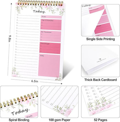 To Do List notepad - To Do List Notebook for Work with 52 Sheets, Undated Daily Planner Perfect for Daily Tasks and Goal Setting, To Do List Notepad Suitable for Office, Desk, Classroom,