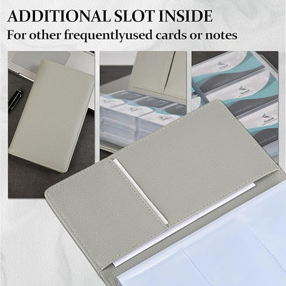 300 Card Capacity Leather Business Card Book Holder Organizer, Card Binder Professional PU Name Card Credit Cards Booklet (Multiple Colors Optional)