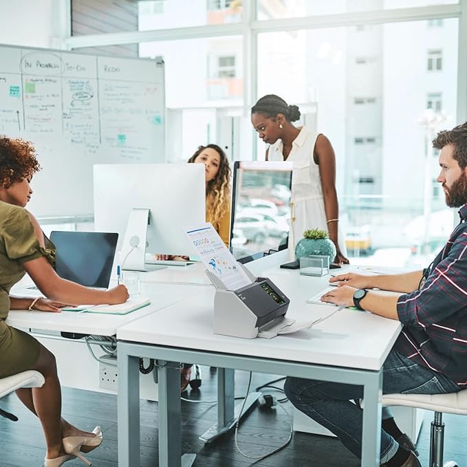 RICOH fi-8040 Premium Fast Front Office & Desktop Document, Receipt, ID Card Scanner with 50 Page Auto Feeder and PC-Less DirectScan Network Scanning Capability with 4-Year Advance Exchange Warranty