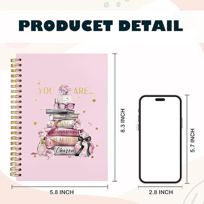 BearCake Pink Notebook for Women,Journaling Notebooks for Women,Womens Book Notebooks,Gifts for Women,Preppy Journal,Be Who You Are Not Who The World Wants You To Be Notebook,Spiral Notebook 5.5x8.3