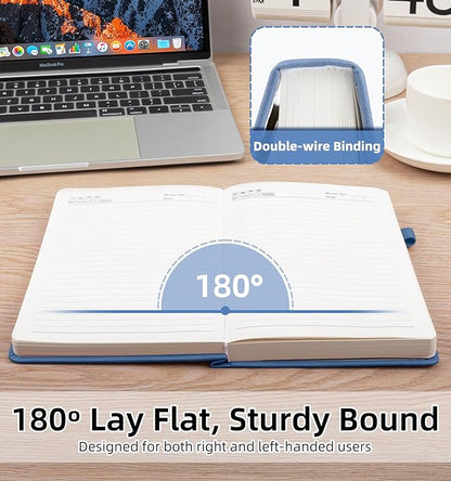 Lined Journal Notebook 365 Pages, A5 Leather Journals for Writing Women & Men, Hardcover Notebook with 100GSM Thick Paper, Daily Journal Notebook for Travel, Work, School, Note Taking, College Ruled