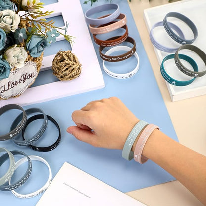 Unittype 240 Pcs Christian Silicone Bracelets Bulk Scripture Gifts Bible Verse Rubber Wristbands Religious Church Gifts for Women Men Party Favors Birthday Easter Baptism Gifts(Classic Color)