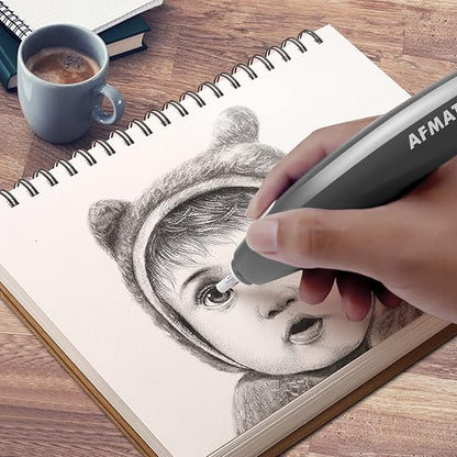 AFMAT Electric Eraser, Electric Eraser Kit for Artists,140 Eraser Refills, Rechargeable Electric Erasers for Drafting, Electric Pencil Eraser, Battery Operated Eraser for Drawing Pencils, Crafts, Arts