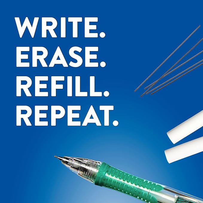 Paper Mate Clearpoint Mechanical Pencils 0.5mm, HB 2 Pencil Lead, School Supplies, Teacher Supplies, Drawing Pencils, Sketching Pencils, 1 Lead Refill Set, 2 Erasers, 2 Pencils