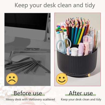 Office Supplies,Desk Accessories,with Stapler,Tape Dispenser,Staple Remover,Scissor,Ballpoint Pen,Sticky Notes,Clear Tape,Staples,Desk Organizer,Phone Stand,Binder,Index Tabs,Best gift set(Black)