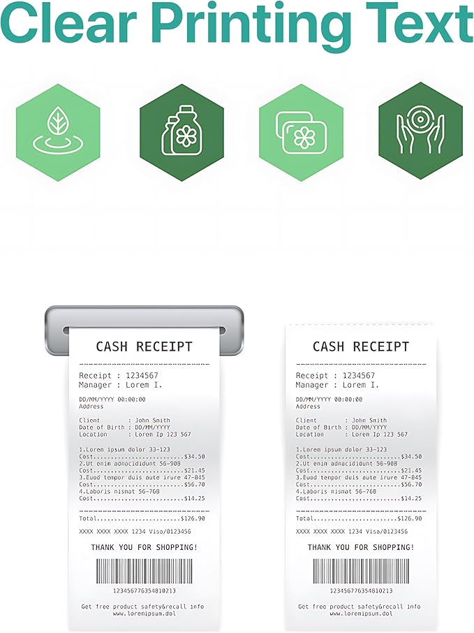 3" x 150' 1 Ply Bond 10 Rolls White Paper Kitchen Receipt POS System Cash Register Compatible with Clover Epson SNBC Star Sam4s Ellix Bixolon Impact Printers SP700 ERC30 34 38 (10 Rolls)