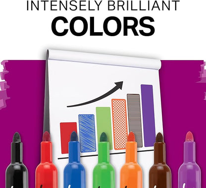 SHARPIE Flip Chart Markers, Bullet Tip, Assorted Colors, 8 Pack, Low-Odor, Squeak-Free