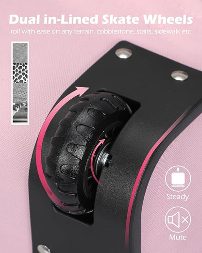 Hynes Eagle Rolling Backpack 42L Backpack with Wheels Airline Approved Carry on Luggage Laptop Travel Backpack for Women Men Pink