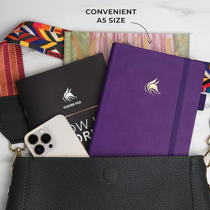 Clever Fox Dated Planner Premium Edition – 2025-2026 Weekly Planner for Planning, Goal Setting & Time Management – Planner Notebook with Habit Tracker & to-do List – A5 Size (Purple)