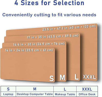 Boutilon Leather Desk Pad 30" x14",Non-Slip Mouse Pad,Office Desk Mat,Waterprooft PU Leather Desk Blotter,Desk Pad Protector,Desk Writing Pad for Home Office Decor (M-Orange Pink)