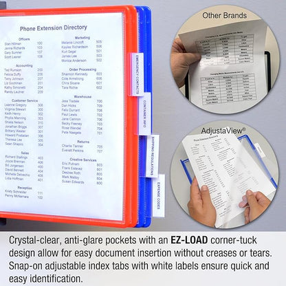Ultimate Office AdjustaView 10-Pocket Wall Reference Organizer with Easy-Load Pockets and Mounting Screws