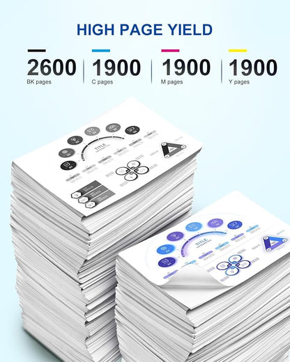 802XL Ink Cartridges Remanufactured for Epson 802XL Ink Cartridges Combo Pack for Epson 802 T802 Ink Cartridges Works with Epson Workforce Pro WF-4740 WF-4730 WF-4734 WF-4720 Printers BCMY 4 Pack