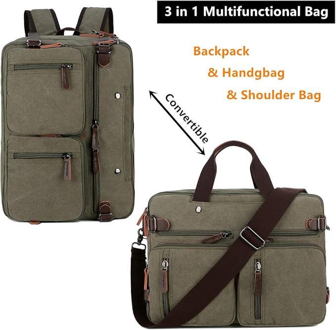 BAOSHA Convertible Briefcase Backpack 17 Inch Laptop Bag Case Business Briefcase HB-22