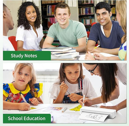 Thermal Printer Paper 8.5 x 11 Inch US Letter Size, Quick-Dry Fan-Folded Thermal Paper, Advanced Thermal Printing, Compatible with Gloryang&JADENS PD-A4 Portable Printer, 200 Sheets