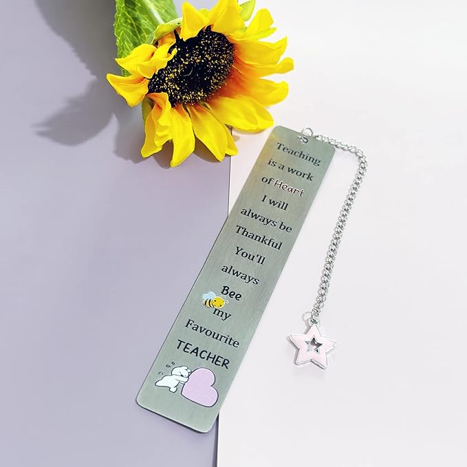 Favourite Teacher Bookmarks Teachers Day Appreciate Gift Men Bookmarker Graduation Thank You Keepsake Birthday Present Retirement Christmas Thanksgiving Book Accessory Teaching is A Work of Heart