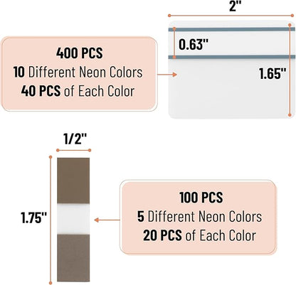 Mr. Pen- Sticky Index Tabs, 500 Pcs, 21 Sets, Colorful Sticky Tabs for Notebooks, Page Markers, Page Tabs for Binders, Page Tabs Sticky Tabs for Books, Notebook Tabs, Book Sticky Tabs for Notebooks