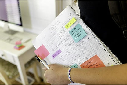 Post-it Page Markers, Assorted Bright Colors, 1/2 in x 2 in, 50 Markers/Pad, 10 Pads/Pack (670-10AB)